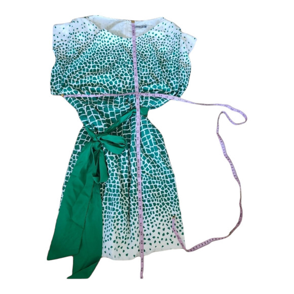 Eliza J green white print belted shift dress size 8 - Picture 8 of 8